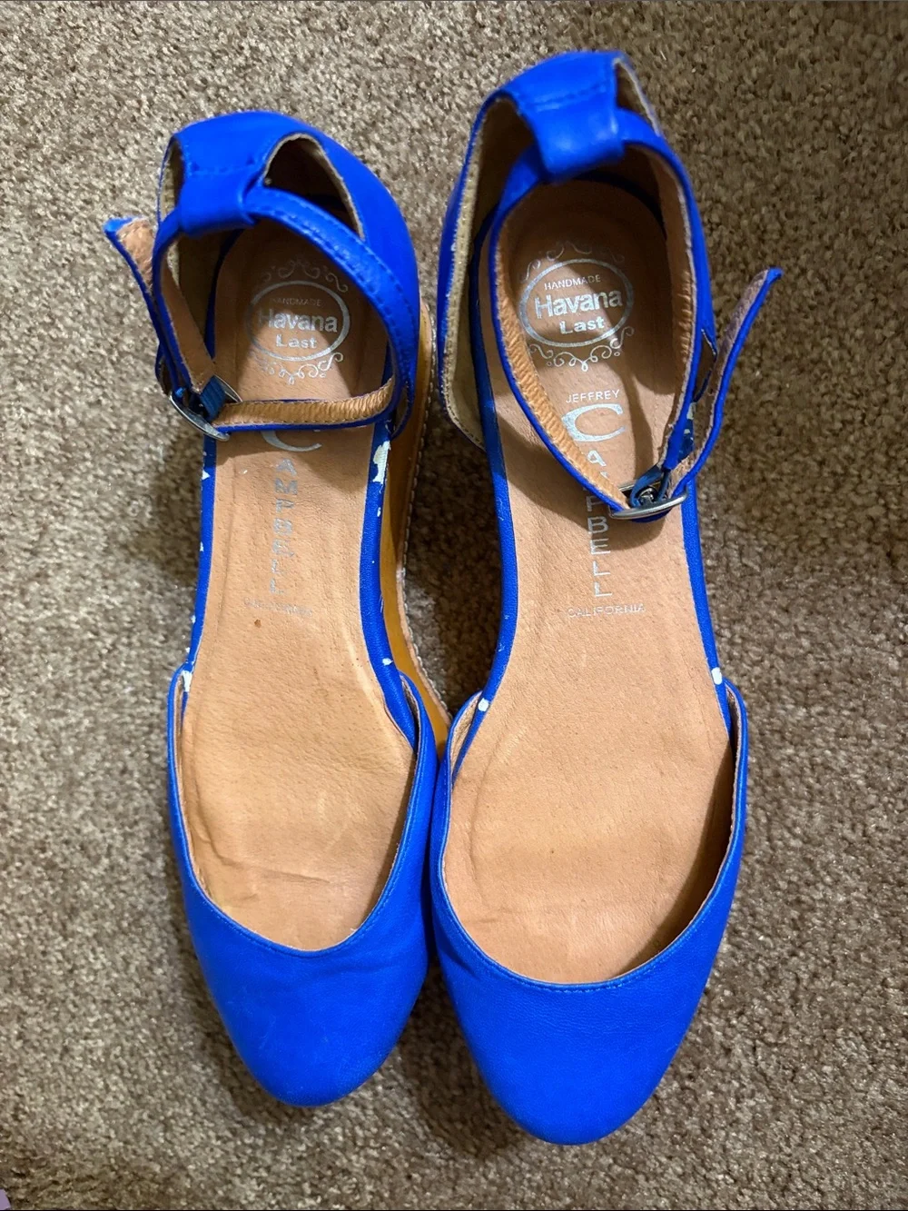 Jeffrey Campbell Bright Blue Wooden Platform Wedges with Ankle Strap